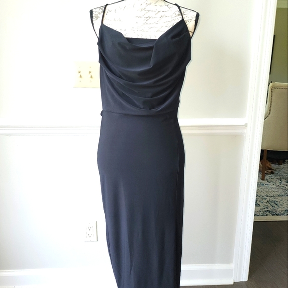 E.L.H Studio L black open back evening dress - Picture 1 of 2